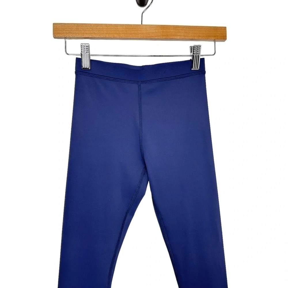 Zyia Active Girls Leggings Size 10-11 Blue Scalloped Ankles Gymnastics Dance